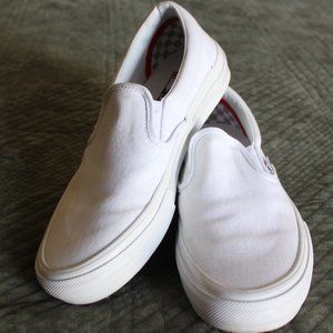 Vans White PopCush Classic Slip-Ons